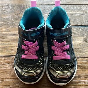 Skechers Black and Pink Sneakers with Breathable Mesh